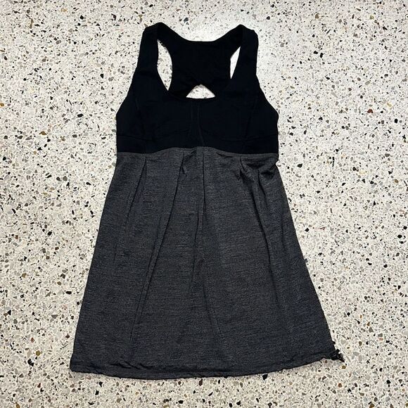 EUC Lululemon black gray full support racerback tank drawstring 8 - Picture 5 of 7